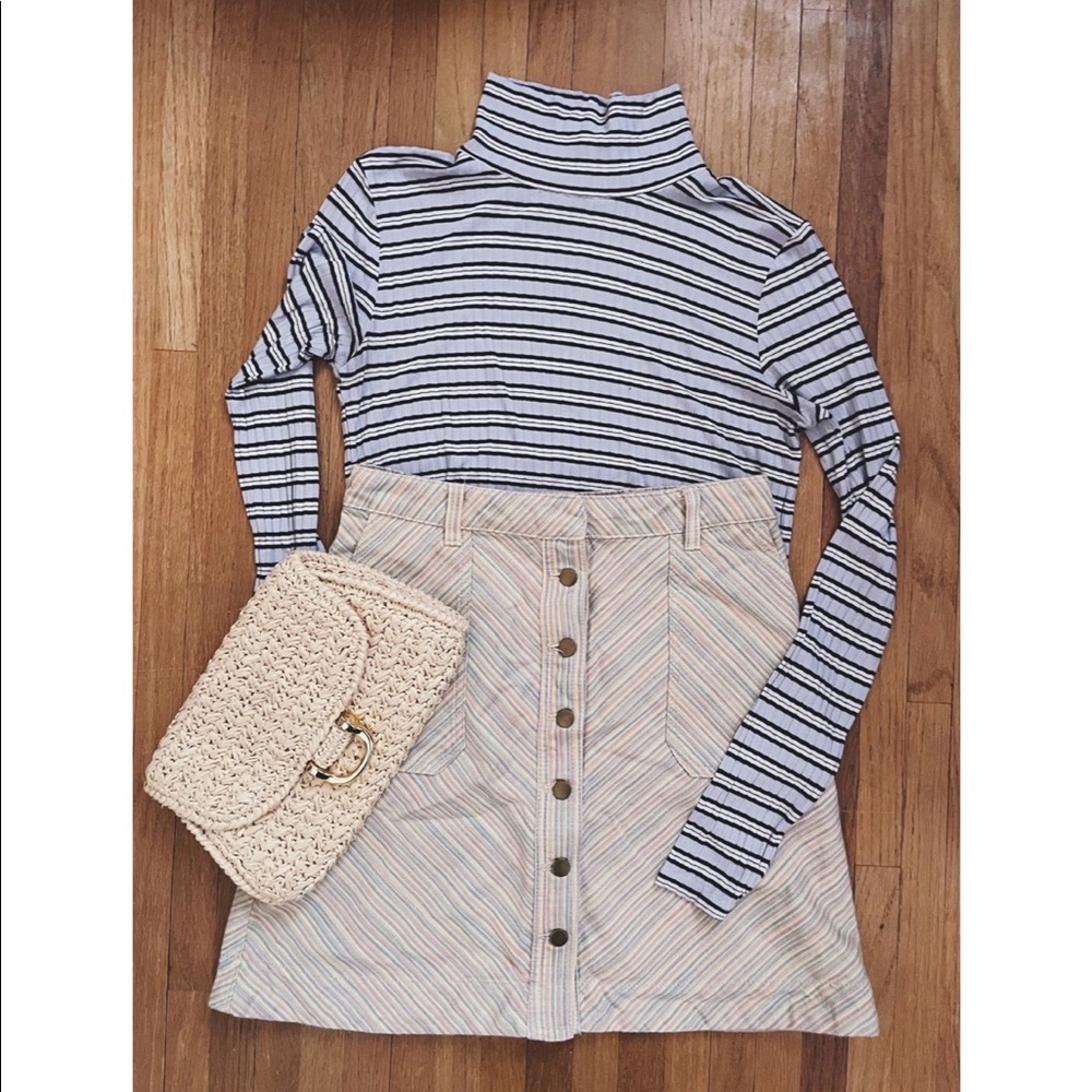 Pilcro and the Letterpress Anthropologie High Waist Pastel Denim Skirt